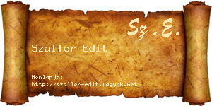 Szaller Edit névjegykártya